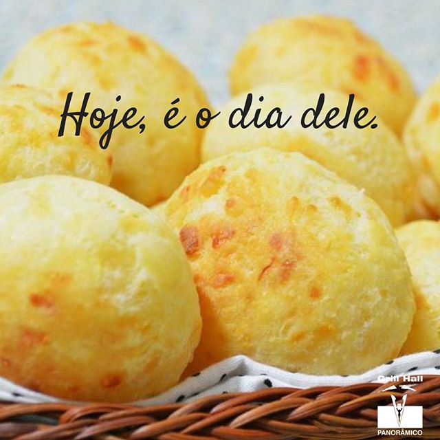 <p>Venha para o Grill Hall Panorâmico, temos pão de queijo. ?? 17/08 – Dia do Pão de Queijo</p>
<p>#EuNoGrillHallPanorâmico #eunogrillhall #ChurrascoTodoDia #diadopaodequeijo</p>
