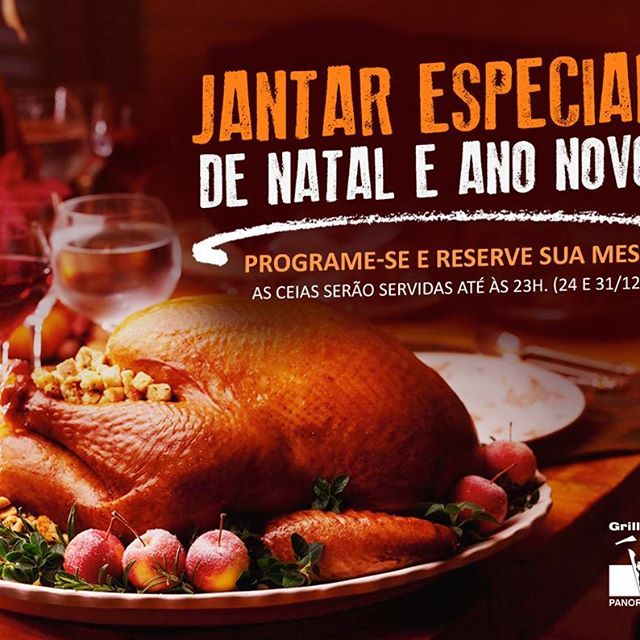 <p>Um jantar especial de Natal e Fim de Ano te espera no #GrillHallPanoramico. Programe-se e reserve sua mesa para a ceia, mais informações entre em contato com nossa equipe. ?3313-5466</p>
<p>#EuNoGrillHallPanorâmico #eunogrillhall #ChurrascoTodoDia #jantarespecial #natal #anonovo</p>
