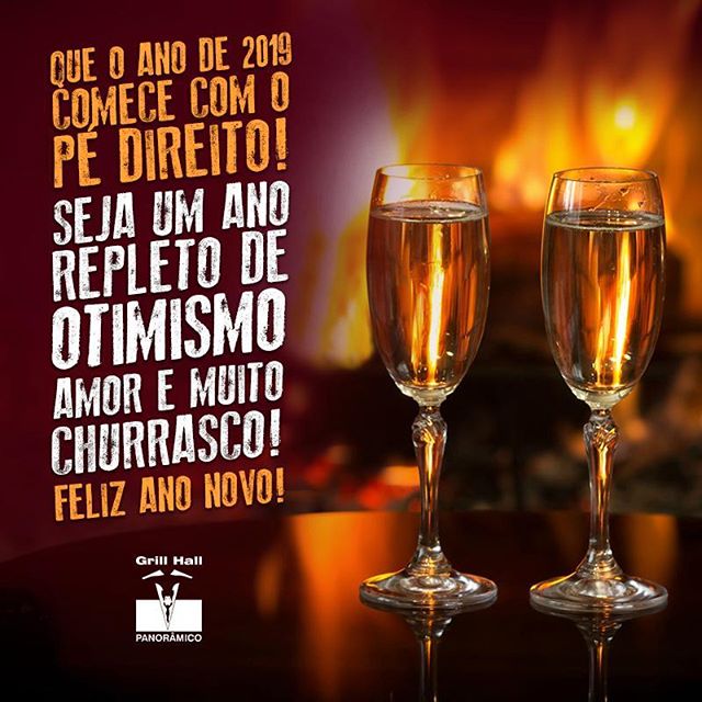 <p>Que 2019 seja maravilhoso! ?? #EuNoGrillHallPanorâmico #eunogrillhall #ChurrascoTodoDia #fimdeano #otimismo #amor #muitochurrasco</p>
