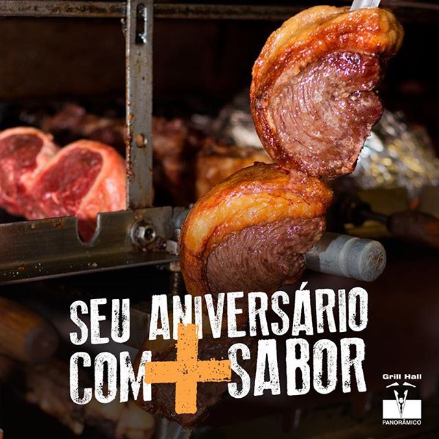 <p>Aniversário tem que comemorar em grande estilo e nada melhor que um belo Rodízio de Carnes do #GrillHallPanoramico, o mais tradicional da cidade. E o melhor de tudo é o que aniversariante que vier acompanhado de uma ou mais pessoas, não paga o Rodízio de Carnes.</p>
<p>Chama a família e os amigos e vem comemorar conosco!</p>
<p>#EuNoGrillHallPanorâmico #eunogrillhall #ChurrascoTodoDia</p>
