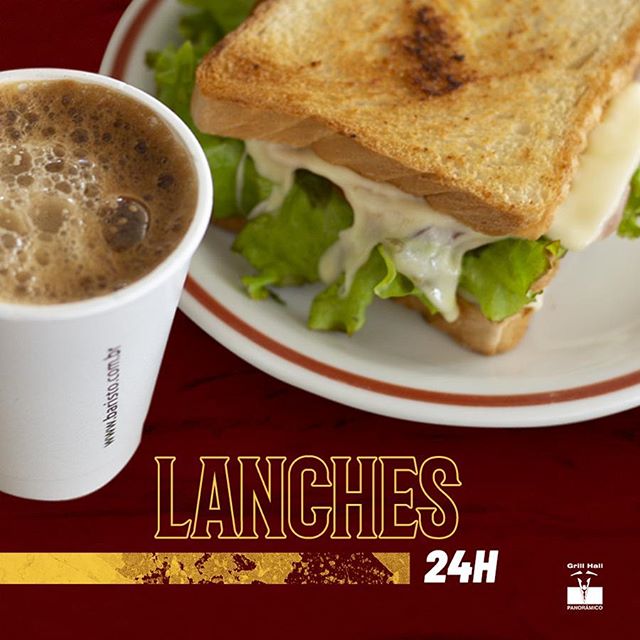 <p>Já conhece a nossa conveniência? Servimos diversos lanches e cafés. Aqui a hora do lanche é toda a hora, ideal para fazer um lanche antes de ir pra aula, seja pela manhã ou à noite.</p>
<p>#EuNoGrillHallPanorâmico #eunogrillhall #ChurrascoTodoDia #conveniencia24h #lanches #cafe #pastel #torrada #sanduiche</p>
