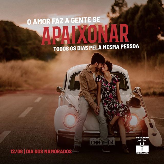 <p>O amor faz a gente se apaixonar todos os dias pela mesma pessoa. ????<br />
?<br />
12/06 | Dia dos Namorados?<br />
?<br />
#EuNoGrillHallPanorâmico #eunogrillhall #ChurrascoTodoDia #diadosnamorados?</p>
