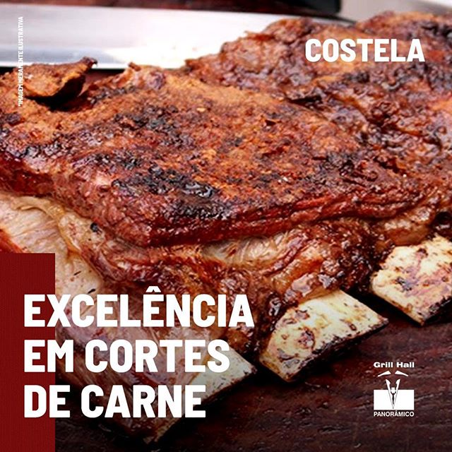 <p>A costela é um corte que possui bastante gordura, o que a torna uma carne muito saborosa. Por ser localizada numa parte que a carne é mais dura, seu tempo de preparo é maior, afinal, carnes mais duras levam mais tempo para ficarem prontas. Aqui no #GrillHallPanoramico, preparamos a nossa costela da forma mais tradicional: assada por 12h.?<br />
?<br />
?<br />
*Imagem meramente ilustrativa.?<br />
?<br />
#EuNoGrillHallPanorâmico #eunogrillhall #ChurrascoTodoDia #excelenciaemcortesdecarne #cortesdecarne #costela?</p>
