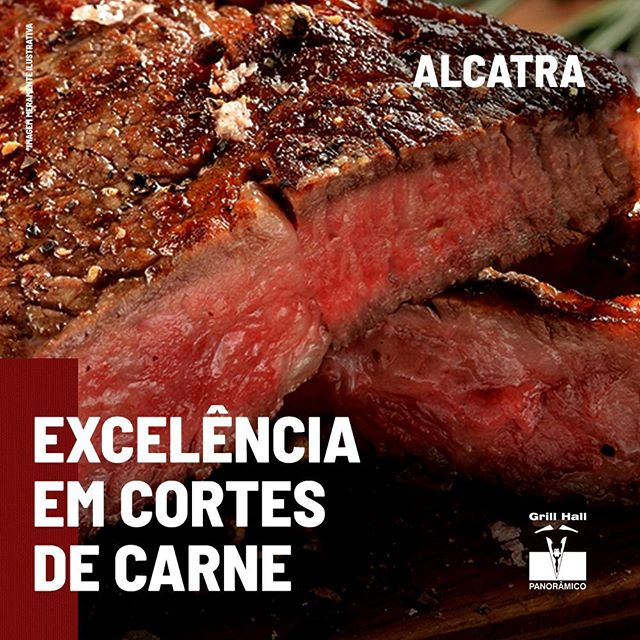 <p>A alcatra faz parte do famoso quarteto das carnes nobres (filé mignon, contrafilé, picanha e alcatra). Este corte é macio, tem pouca gordura, excelente para churrasco ou bifes grossos na grelha.?<br />
?<br />
Procure evitar cortes finos, pois a carne poderá ressecar. Essa suculenta e nobre carne faz parte do mais tradicional Rodízio de Carnes de Passo Fundo.?<br />
?<br />
#EuNoGrillHallPanorâmico #eunogrillhall #ChurrascoTodoDia #cortesdecarne #excelenciaemcortesdecarne #alcatra?</p>
