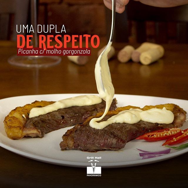 <p>A picanha já é um corte muito apreciado no nosso Rodízio de Carnes por si só, mas quando passa aquela picanha ao molho de gorgonzola, não tem quem resista. Só no #GrillHallPanoramico você encontra o verdadeiro molho gorgonzola. Venha desfrutar do mais tradicional churrasco de Passo Fundo e prove essa dupla deliciosa.?<br />
?<br />
#EuNoGrillHallPanorâmico #eunogrillhall #ChurrascoTodoDia #dupladerespeito #dupladeliciosa #picanhaegorgonzola #picanha #molhodegorgonzola?</p>
