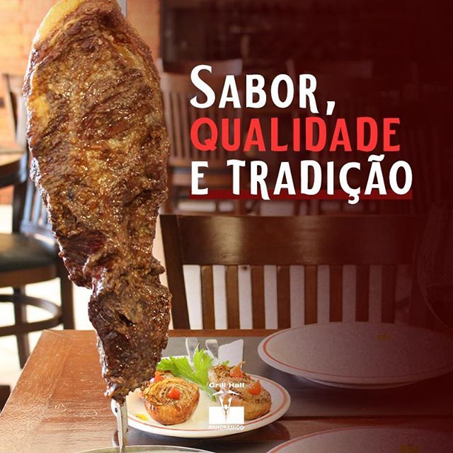 <p>O #GrillHallPanorâmico entrega sabor, qualidade e tradição há mais de 30 anos, servindo o mais tradicional churrasco de Passo Fundo acompanhado de um variado Buffet de Pratos Quentes e Saladas. Faça parte dessa tradição, vem pro Grill Hall Panorâmico.?<br />
?<br />
#EuNoGrillHallPanorâmico #eunogrillhall #ChurrascoTodoDia #sabor #qualidade #tradicao?</p>
